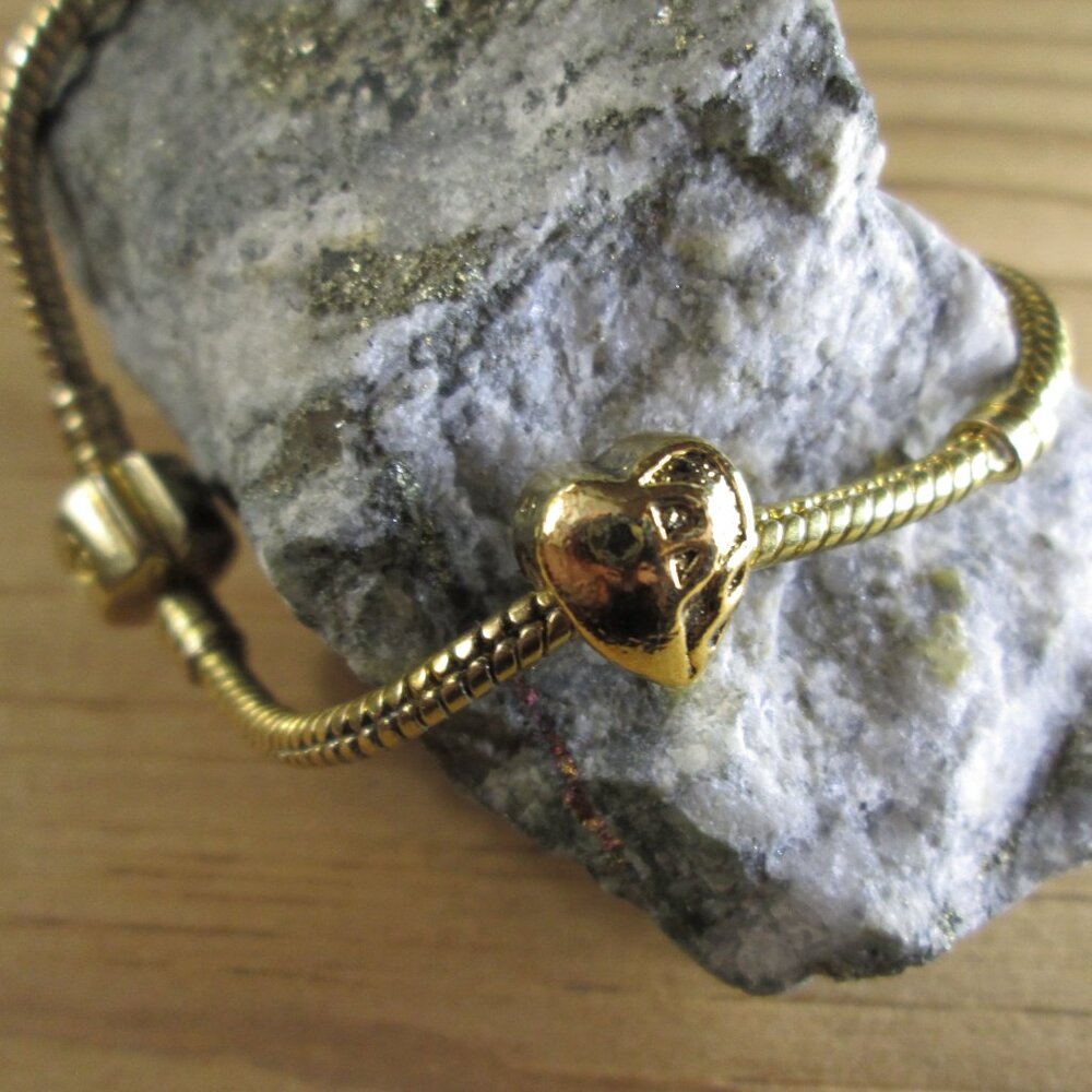 Gold Plated Sterling Silver European Heart Charm